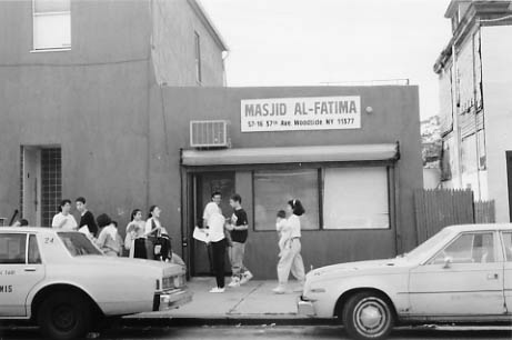 Students leaving Islamic Sunday school at Masjid Al-Fatima in Queens.