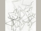 Three layers of angled lines sketched in pencil.