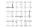 Nine, six-by-six grids with three line segments outlined in each.