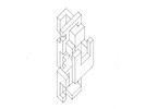 Axonometric of a figure originating from a cube.
