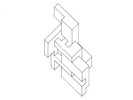 Axonometric of a figure originating from a cube.