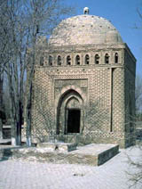 The Samanid Mausoleum in Bukhara, Uzbekistan.