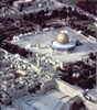 Aerial view of the Dome of the Rock in the middle of the Haram al-Sharif.