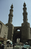 Bab Zuwayla with the two minarets of al-Mu'ayyad. 