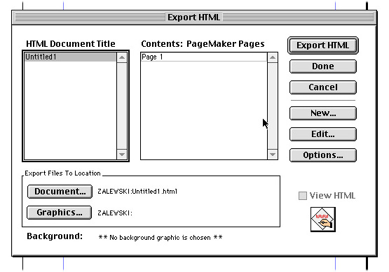 Export HTML window.
