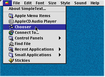 Chooser window in Apple.