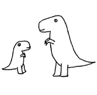 Cartoons of dinosaurs which cleverly illustrate concepts of isotope geochemistry.