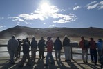 Trip members viewing geothermal springs.