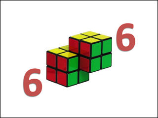 The 6.006 course logo, with a 2x2x2 Rubik's Cube in place of each zero.