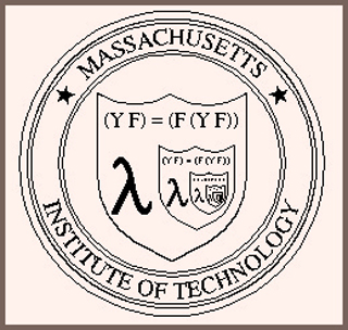 A circular seal with Massachusetts Institute of Technology wrapping around a shield with an infinitely nested function.