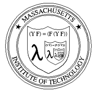 A circular seal with Massachusetts Institute of Technology wrapping around a shield with an infinitely nested function.