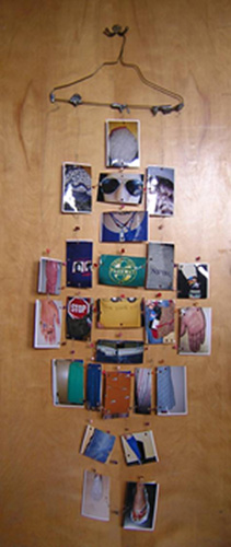 Photographic collage of the artist's clothing.