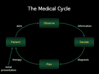 The medical cycle: patient, observe, decide, plan.