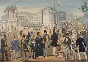 Victoria returning to Buckingham Palace from the House of Lords in 1839.