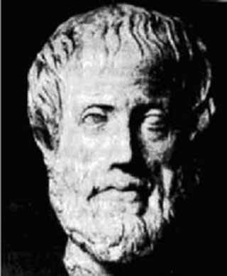A black and white photograph of a sculpture of Socrates.