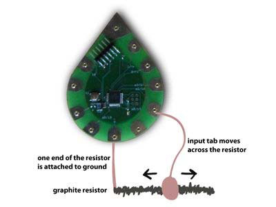 Diagram illustrating the use of a variable graphite resistor connected to the tearDrop.