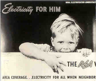 Poster with young boy and caption 'Electricity For Him.'